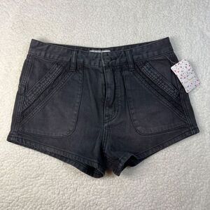 Free People Sweet Surrender Denim‎ Shorts Womens Charcoal High Rise NWT